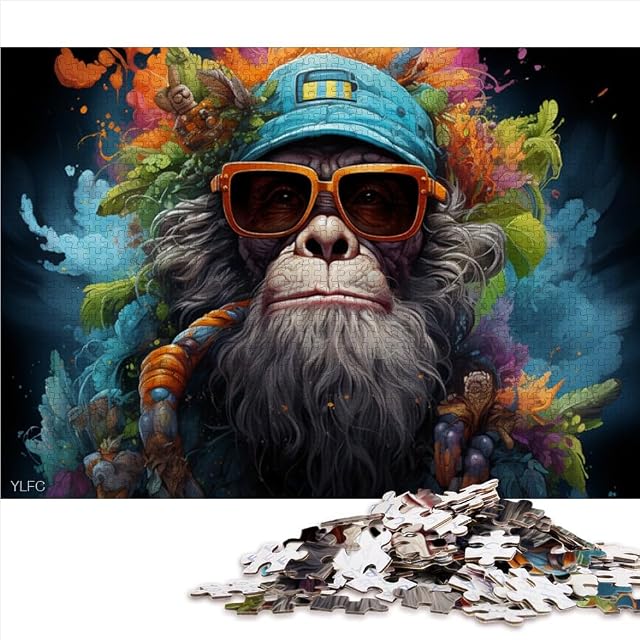 Foto 3 de 7 de Puzzle para adultos, arte de dibujo de orangután, rompecabezas de 1000 piezas para adultos y niños