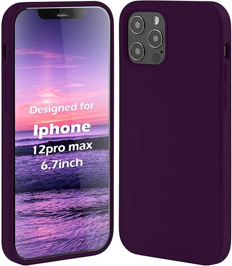 Amazon Com Mcuca Iphone 12 Pro Max Case Ultra Thin Shockproof Silky Soft Touch Microfiber Lining Premium Soft Silicone Full Body Protection Case Compatible With Apple Iphone 12 Pro Max Deep Purple Cell Phones