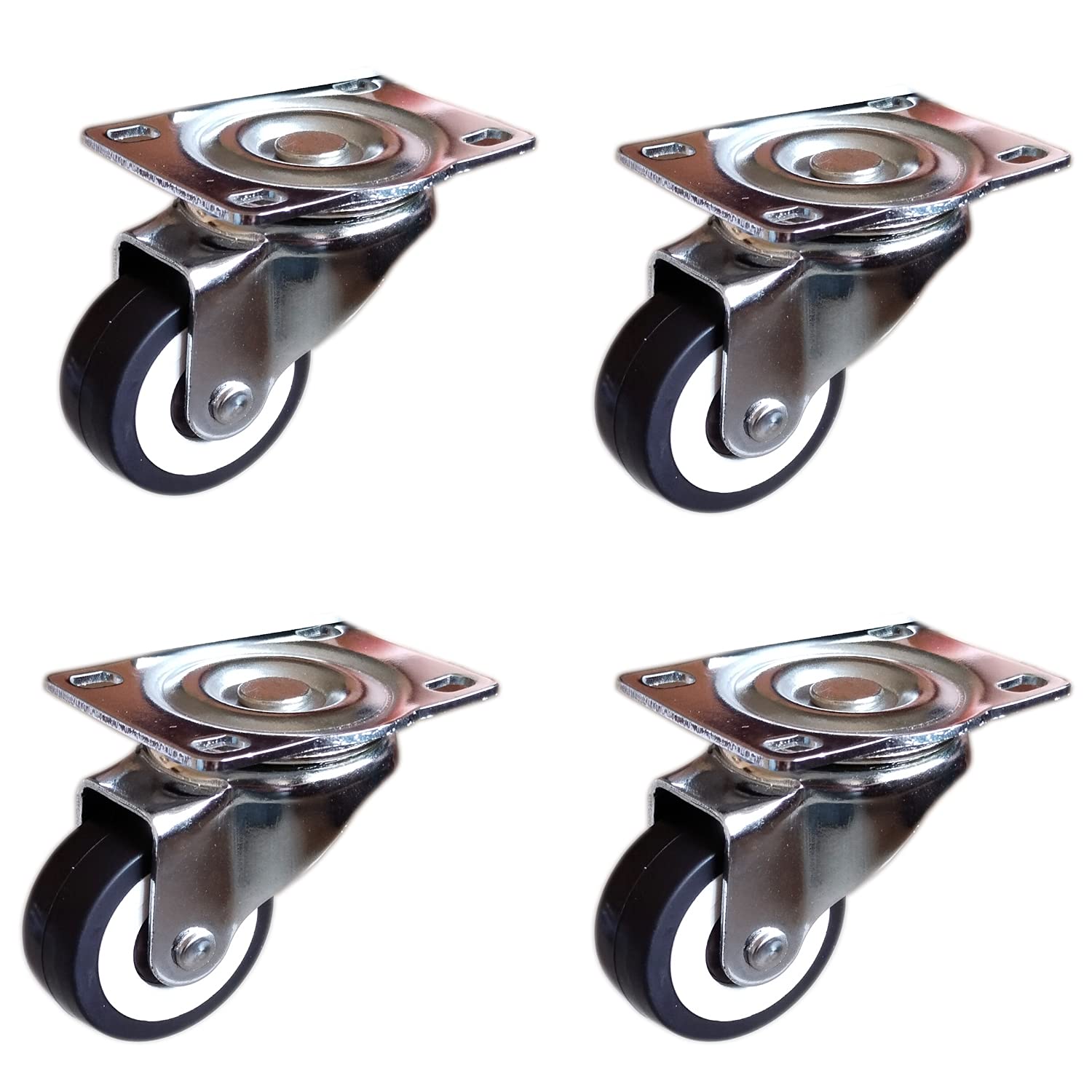 Cloudteil India moving Castor Wheel 2" Single Wheel Puff Castor wheel inside Bearing for Center Table Furniture/200 kg Load Capacity(A-80) Wheel Material: PU (Black)