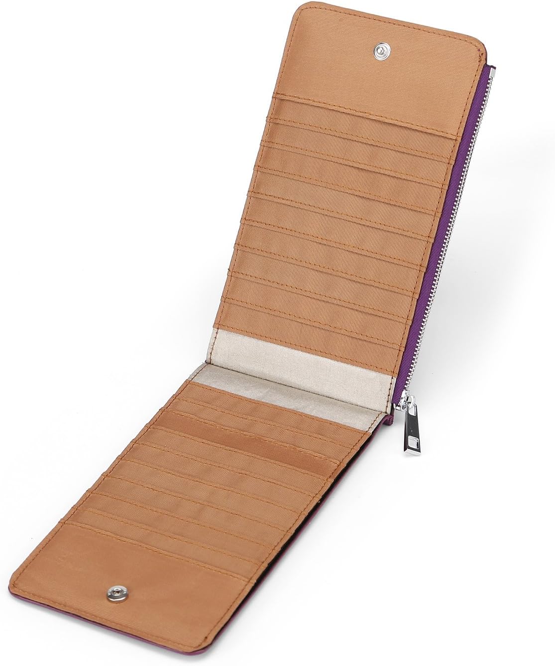 Yafeige Womens Wallet RFID Blocking Bifold Genuine Leather Multi Card Organizer Wallet with Zipper Pocket(Purple1)