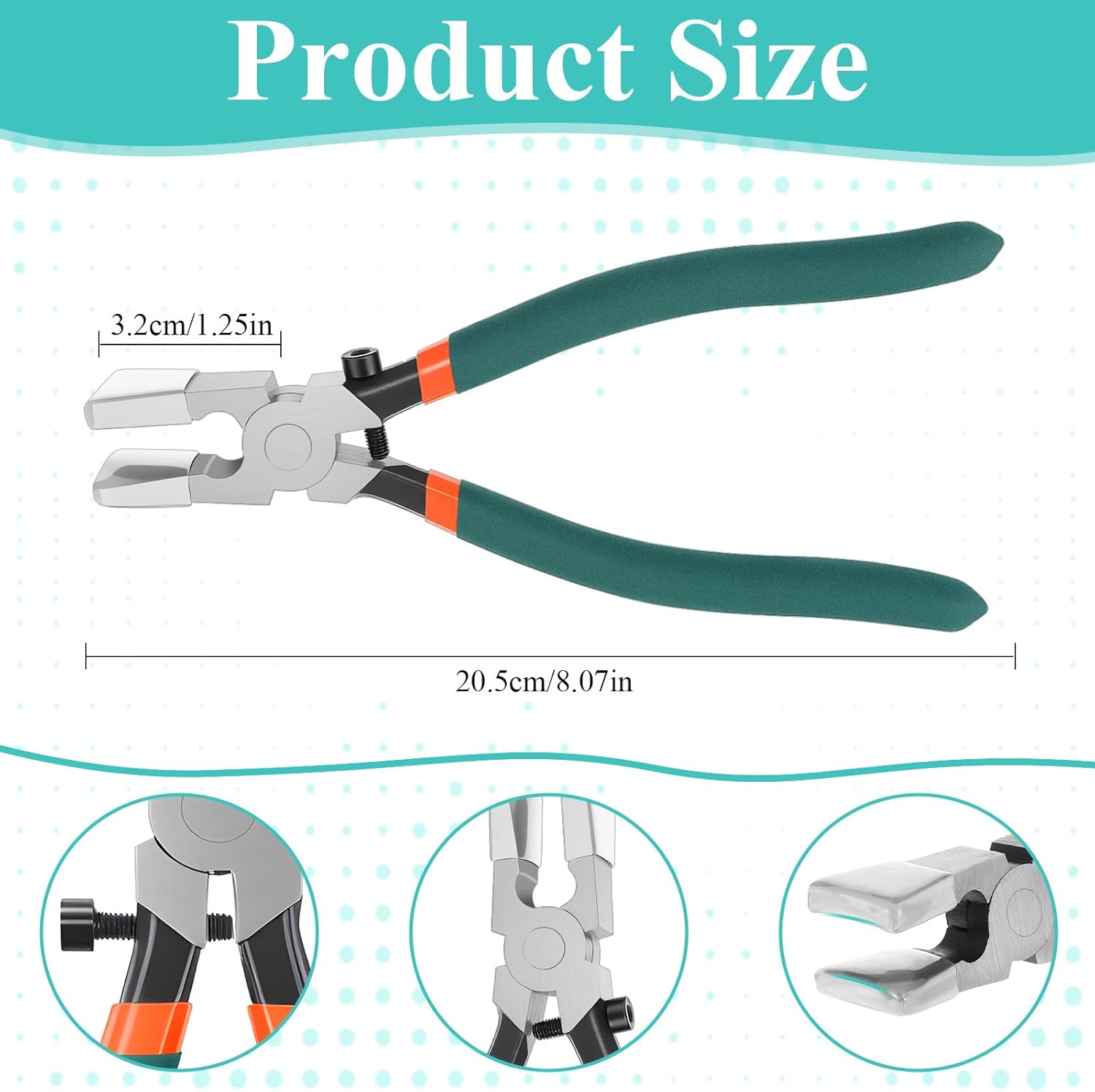 2 Pcs Heavy Duty Glass Running Pliers & Breaking Pliers Kit with Rubber Tips for Stained Glass, Mosaics– Professional Glasses Cutting Tool, Green
