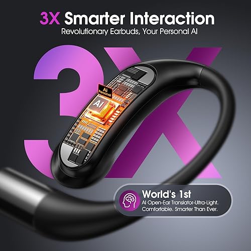 Miniatura 2 de Auriculares de traducción AI en tiempo real en 144 idiomas, auriculares ultraligeros de traductor multilingüe 2026, Audifonos Traductores Inglés