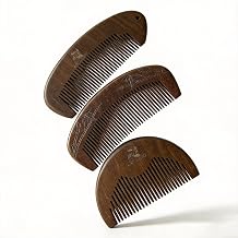 3 Pack Mini Sandalwood Comb - Anti-Static, Carved Bamboo, Travel Size Pocket Hair Comb, Scalp Massage & Detangling, Gift for Women and Men 3