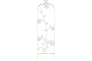 Pure Garden Antique White Trellis - Decorative Outdoor Garden Trellis for Climbing...