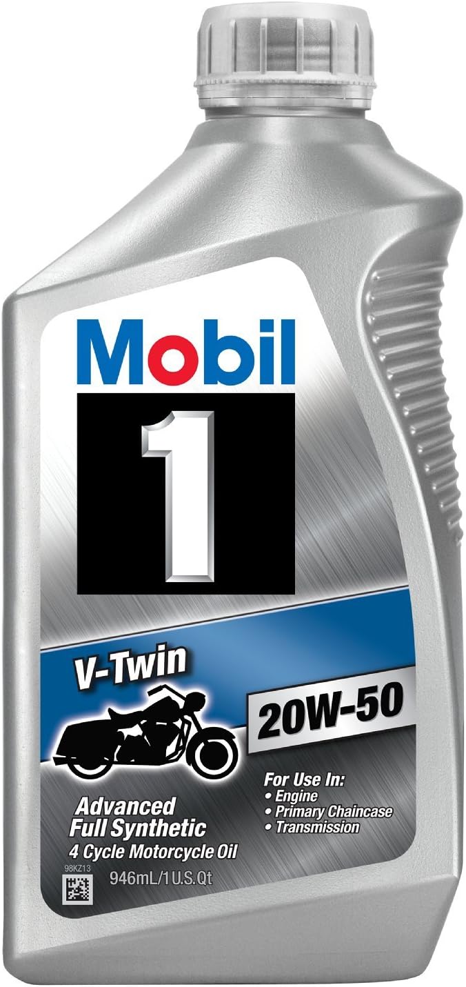 1 96936 20W-50 V-Twin Synthetic Motocycle Motor Oil - 1 Quart (Pack of 6)