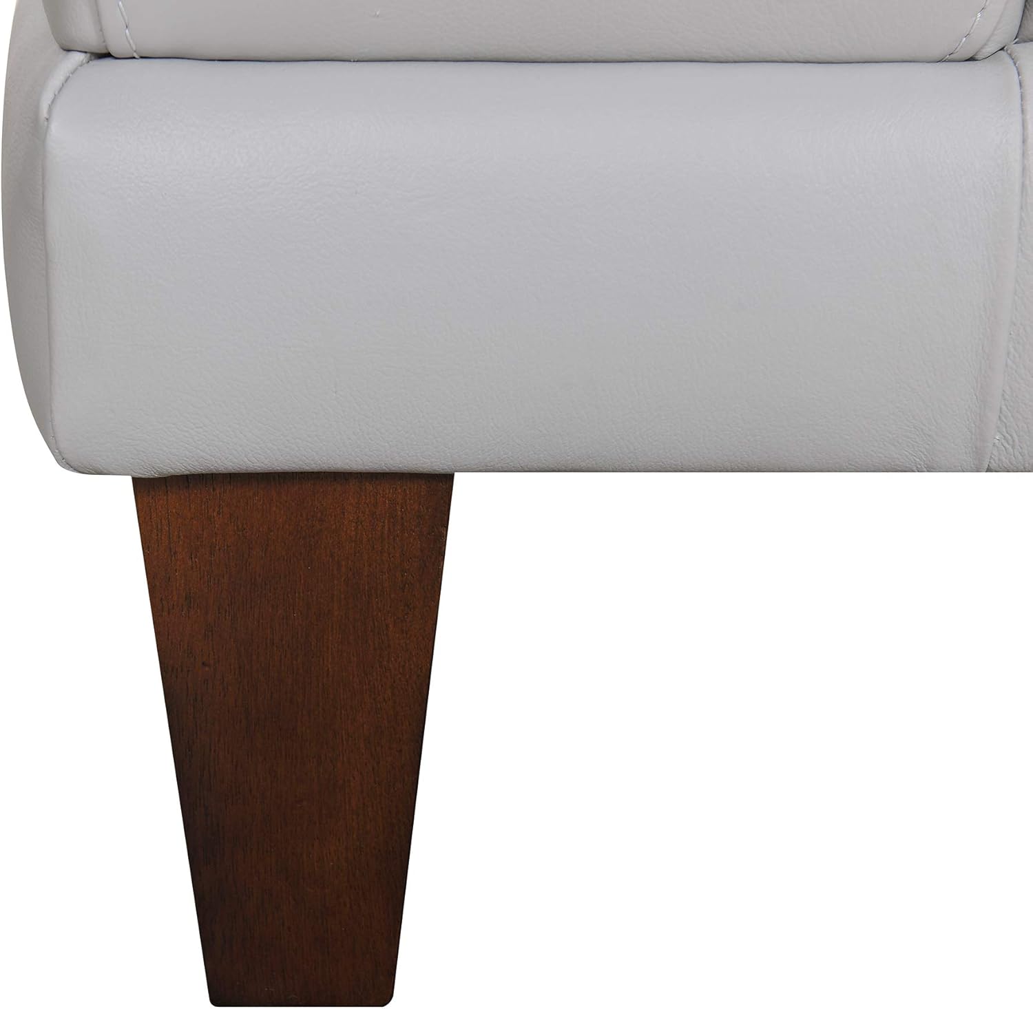 Armen Living Wynne Modern Sofa in Dove Gray Leather