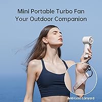 Vista 6 de JISULIFE Ventilador portátil de mano, velocidad (1-100) ajustable, mini turbo y batería recargable de 3600 mAh, ventilador personal con pantalla