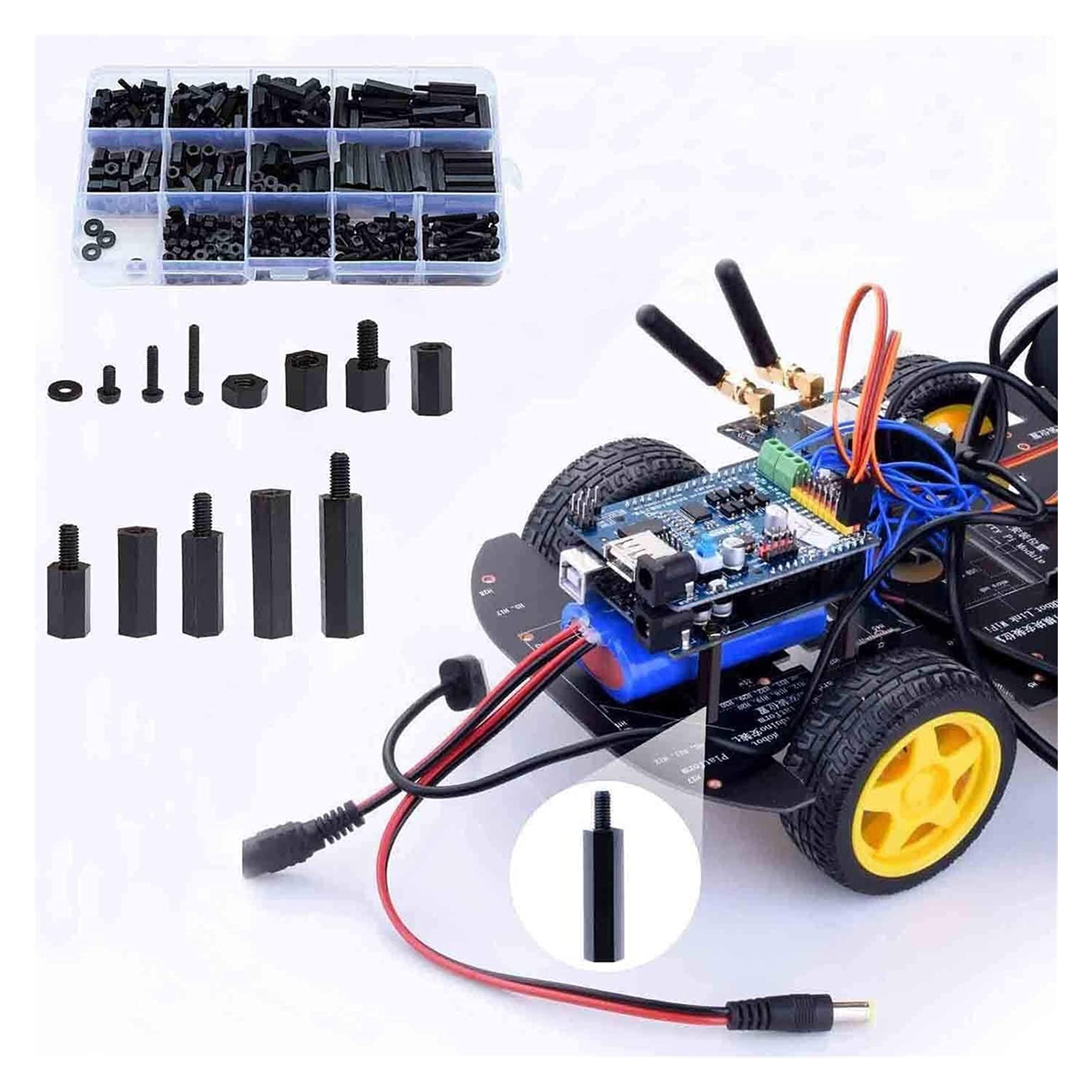 Spacer Standoff Kit, M2 M3 M4 Męskie Żeńskie Sześciokątne Mosiężne Dystanse Śruba dystansowa Nakrętka Gwintowany filar Zestaw asortymentowy płyty głównej(Brass 240pcs M3)