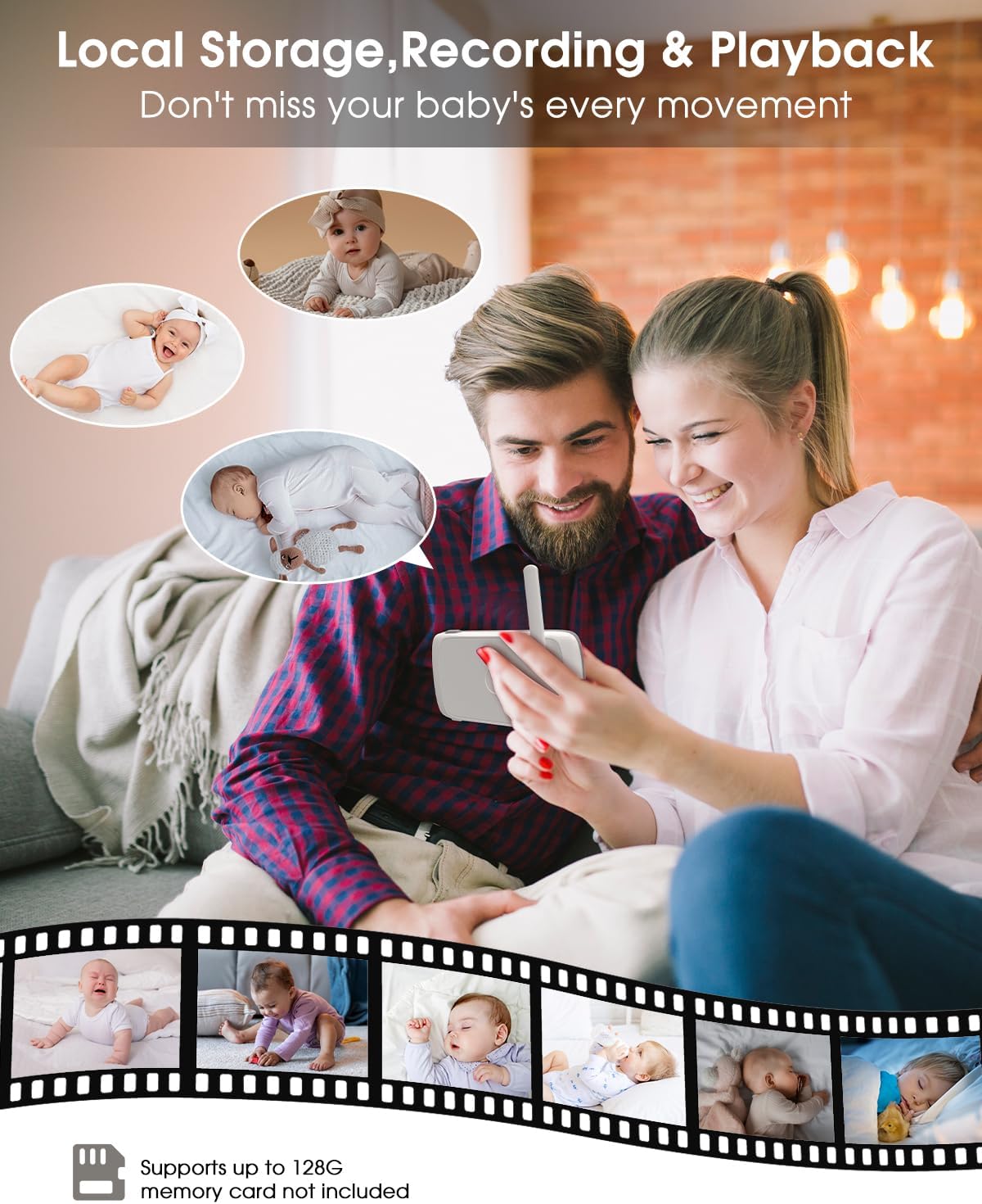 Yonvim BM07 Baby Monitor with local recording and playback