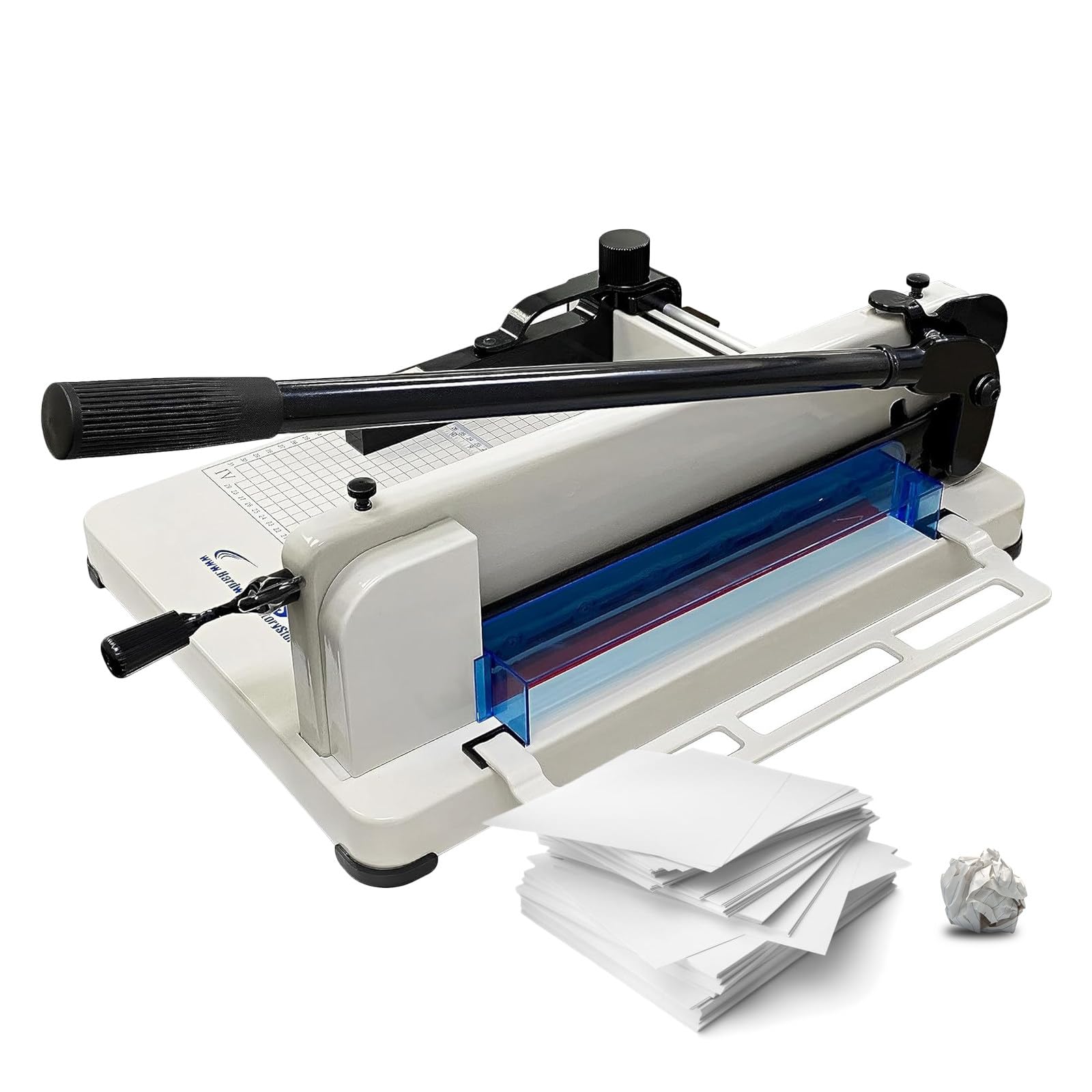 Taglierina per Carta Resistente da 30 cm, taglierina a ghigliottina, taglierina in Acciaio HSS ad Alta velocità, per Fogli A4 Fino a 30 cm di Diametro, Regolabile, capacità 400 Fogli, Ideale per CAS