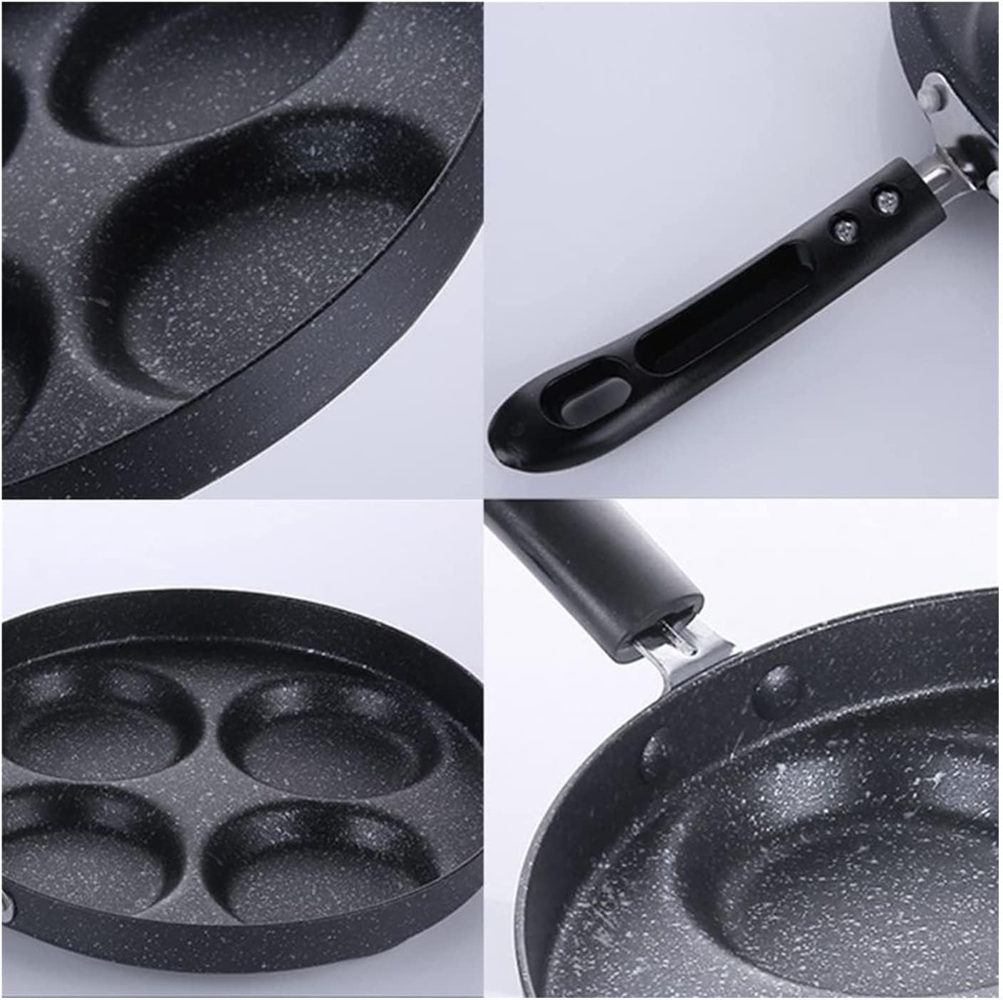 Stuffed Pancake Pan Pancake Pan Pancake Pan,Egg Frying Pan,Multifunction Frying Pan Alloy 4 Units Skillet Cookware Pot Egg Pancake Steak for Gas Cooker Frying pan Wo