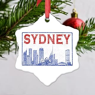 Sydney Skyline Cityscape Christmas Ornaments 2024 Sydney City Christmas Tree Decorations Country City Souvenir Custom Ornament Travel Lover Pendant Winter Exchange Gift 3 Inch