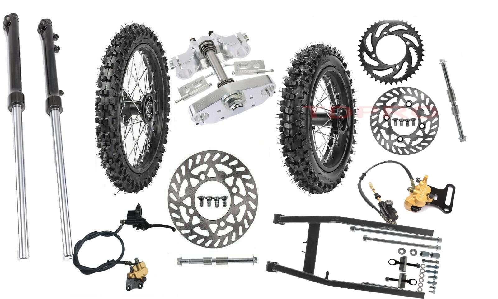 14" Front Wheel & Tire Combo For Apollo SSR 125cc CRF Dirt Bikes & Pit Bikes - 12mm Axle Hole