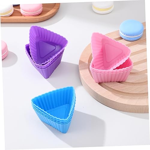Miniatura 8 de Cabilock Juego de moldes de silicona para tartas, forros amarillos para cupcakes gigantes para hornear color aleatorio
