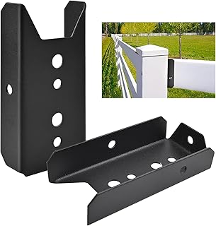 LukLoy 30 Pack 2x4 Brackets for Wood Rail, Black Deck Railing Brackets Connectors for 2" X 4" ( Actually 1.5" X 3.5" ) Wood Post, 20-Gauge Fence Brackets, Screws Not Included