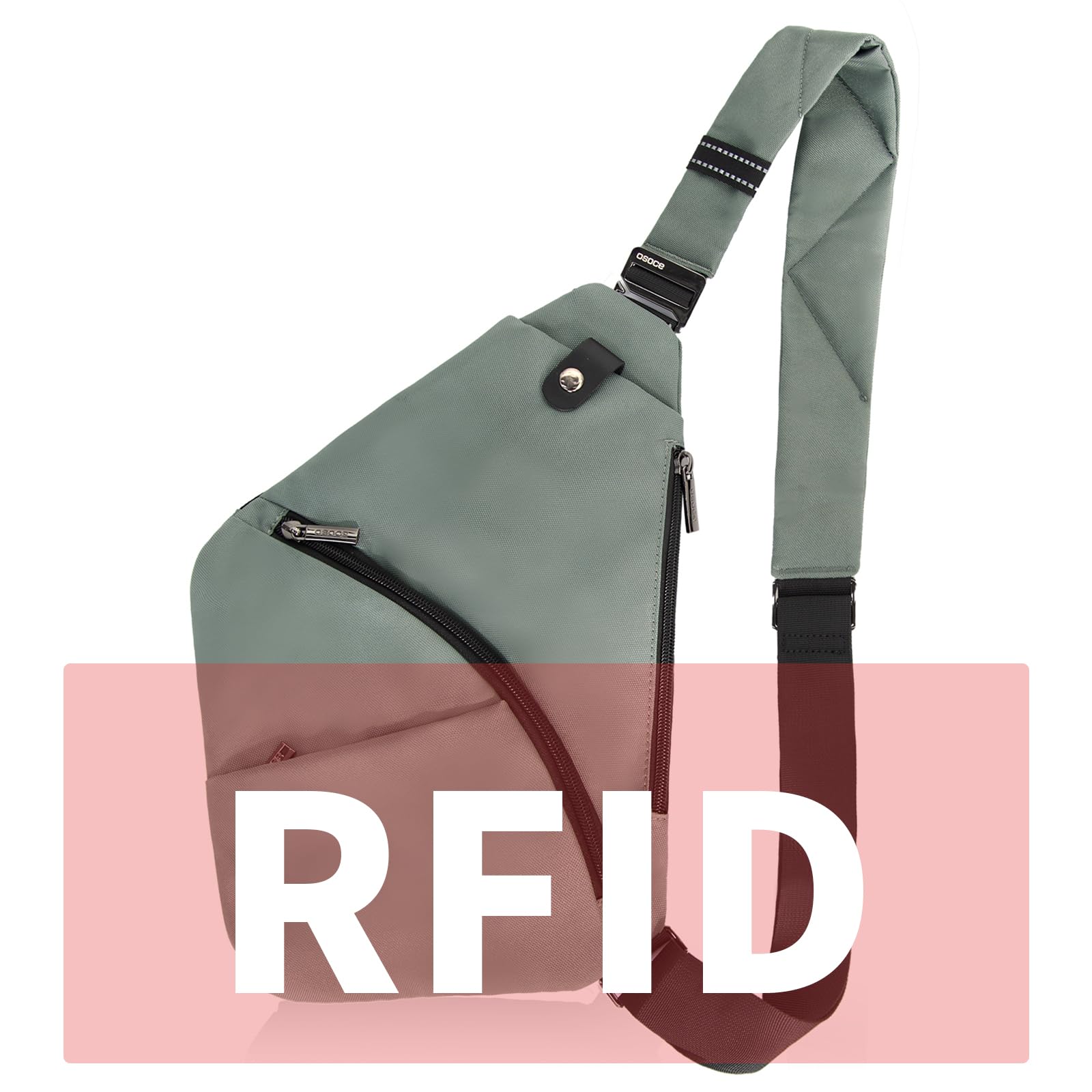 OSOCE Sacoche Homme Bandouliere Sac Poitrine Homme Portefeuille en Bandoulière Sacoche Antivol Léger Multi-Fonctionnel Sling Bag Imperméable Crossbody Sac Noir