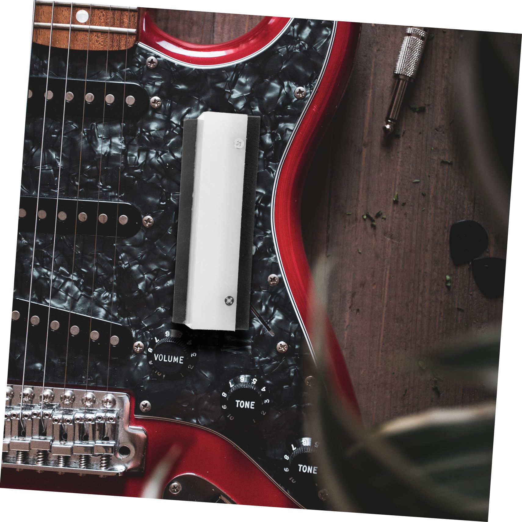 Bundfeile für E-gitarre und Bass 2-in-1 aus Kohlenstoffstahl und Kunststoff Ergonomisch Schützt vor Kratzern für Wartung und Politur
