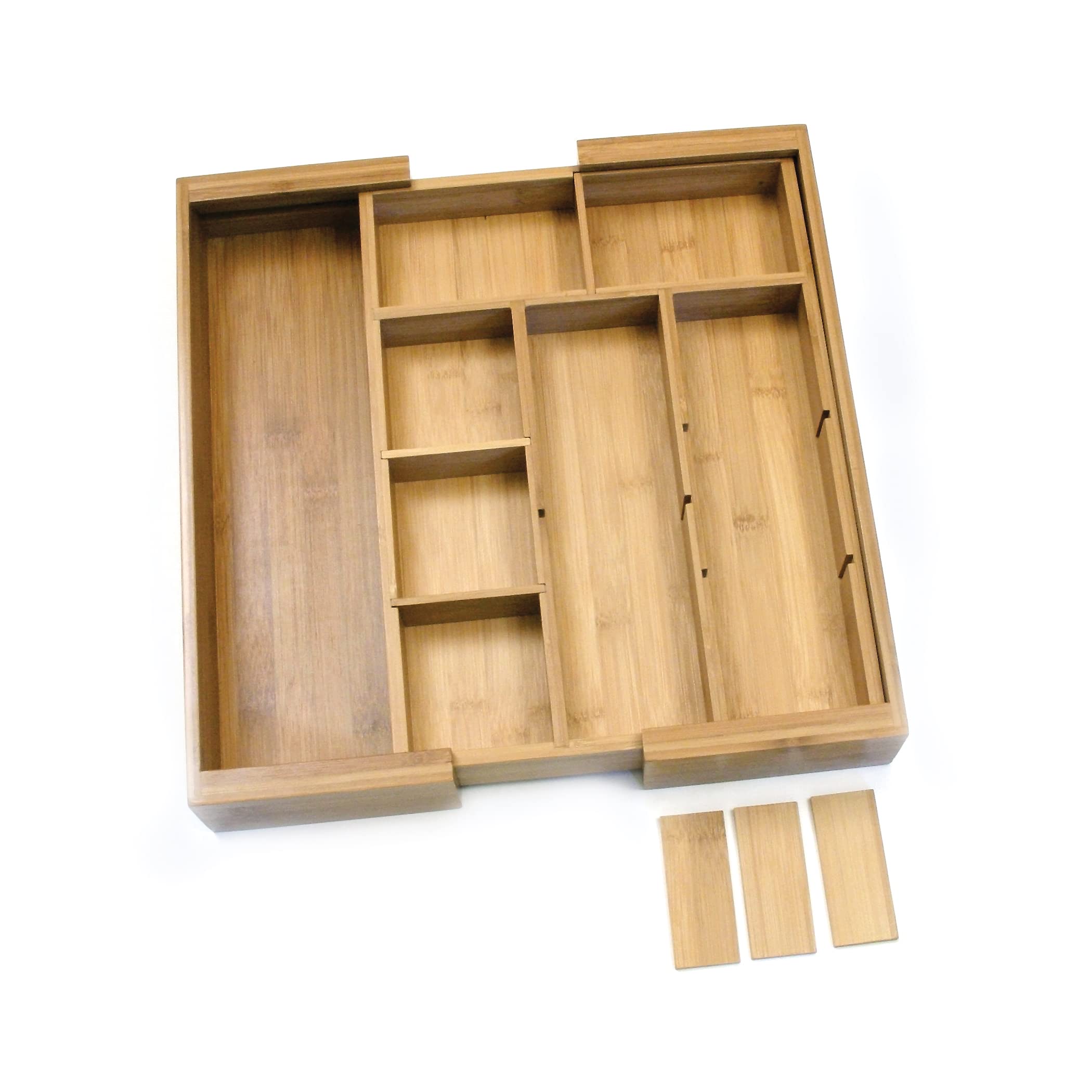 Lipper International 8882 Bambu Ahşap Çıkarılabilir Bölücüler ile 18-3/4 "Sofra Takımı Çekmece Organizatörüne Genişletilebilir