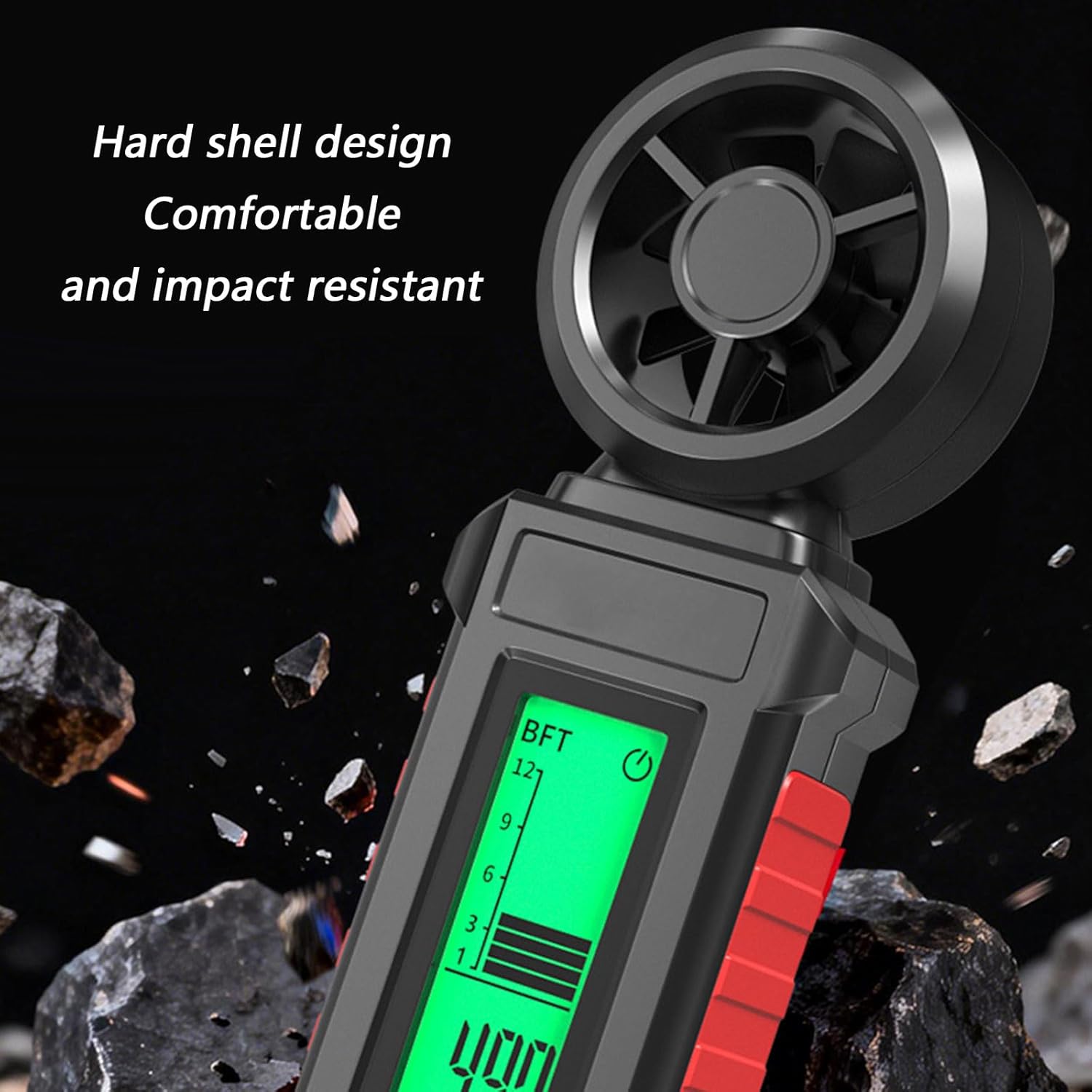 Anemometer Wind Gauge Speed Measuring Device with 10 Minutes Auto Shutdown and Shockproof ABS Construction Construction ABS Wind Measuring Device
