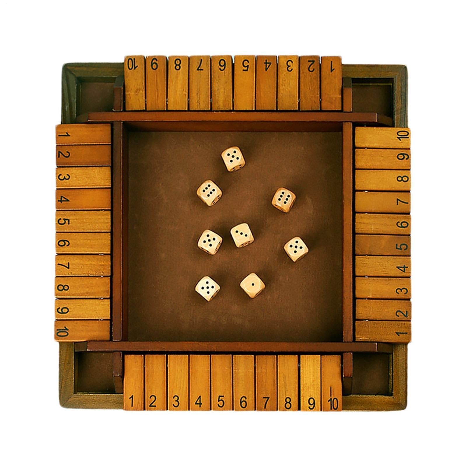 Generisch Juego de de sombrero [tablero de dados de madera] Tabla de números clásicos | Estrategia Set - Portátil Estrategia Entretenimiento | Fiesta Viaje Uso Niños Adultos Hogar Tabla Set