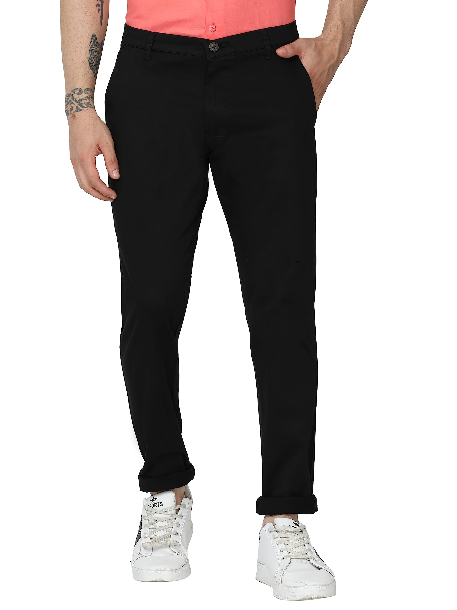 miraan Men's Regular Fit Mid Rise Soft Cotton Regular-Fit Mid-Rise Casual Pants (Sigpant)-picture-41