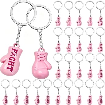 30PCS Breast Cancer Awareness Keychains for Women - Breast Cancer Awareness Pink Ribbon Keychains,Breast Cancer Boxing Glove Keychain,Inspirational Gifts for Women for Party Supplies.