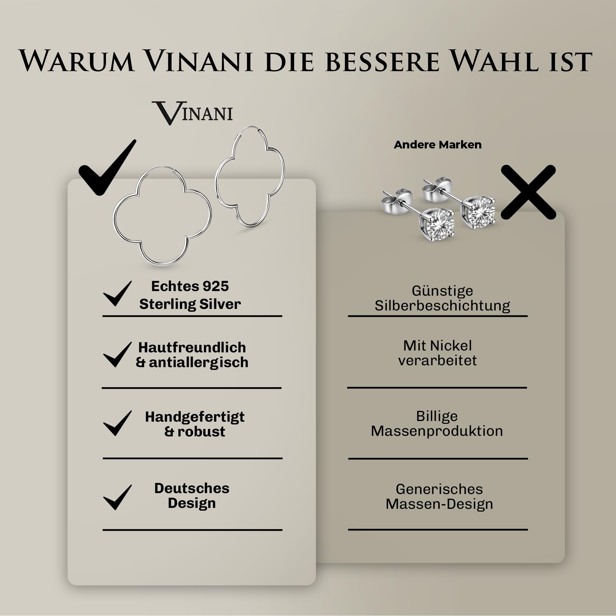 Vinani Damen Ohrringe 925 Silber - Creolen Blume glänzend groß Hoop Flower - 925 Sterling Silber für Frauen - 2CBM