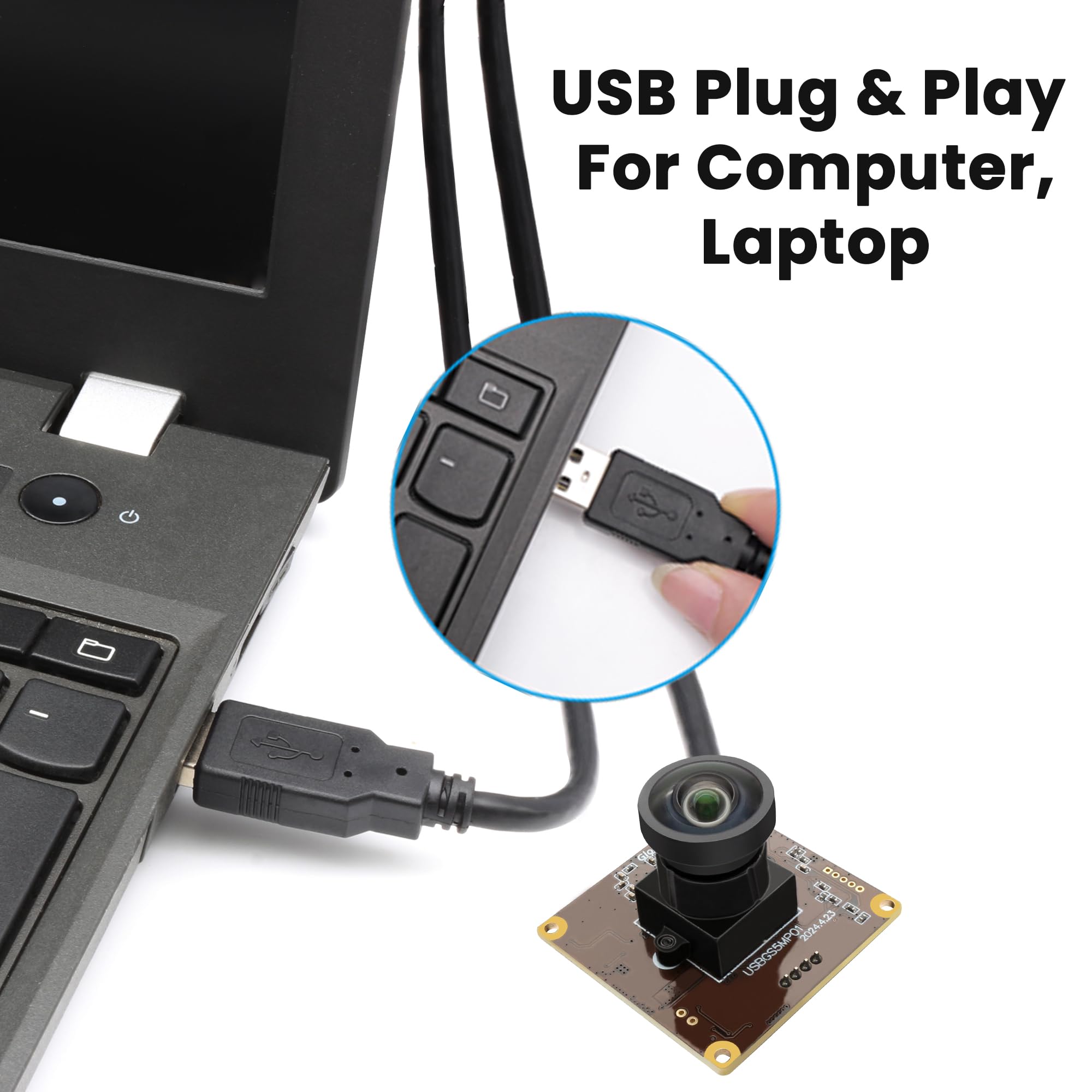 SVPRO Módulo de cámara USB para ordenador portátil, 5 MP, 50 fps, obturador global, cámara de alta velocidad para máquinas de grabado láser, cámara de visión de ordenador, gran angular, 120 grados,