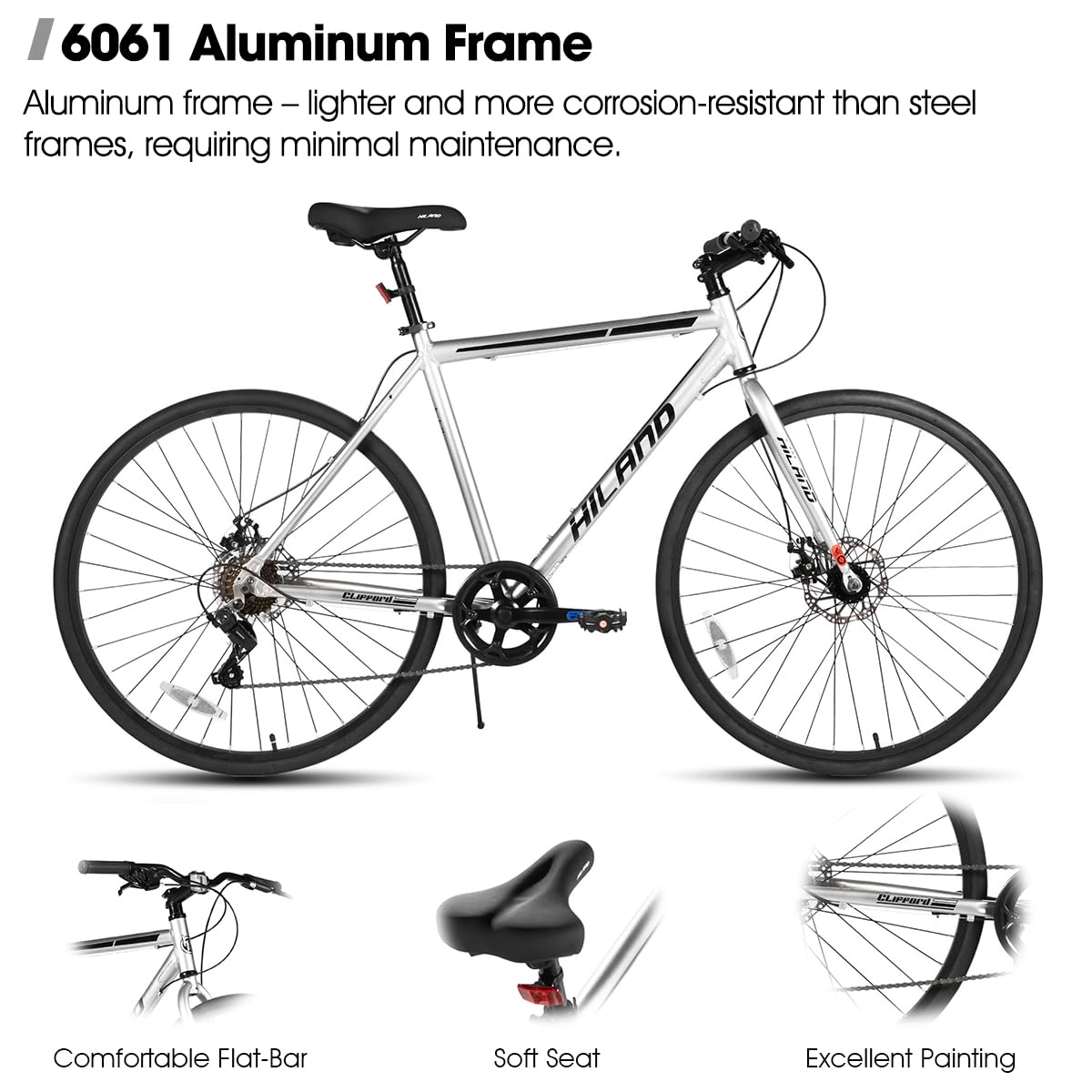Amazon | HILAND(ハイランド) 700C ハイブリッドバイク ロードシティ