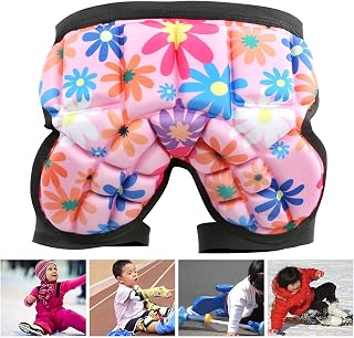 Kids Hip Protection Pads Shorts, 3D Padded Protection Hip EVA Short Pants Protective Gear Guard Pad for Skiing Roller Skating Snowboard(Red)