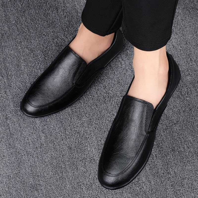 Mens Slip On Loafers Comfortable Driving Lightweight Breathable Shoes Leather Casual Shoes for Business Office Work Wedding4
