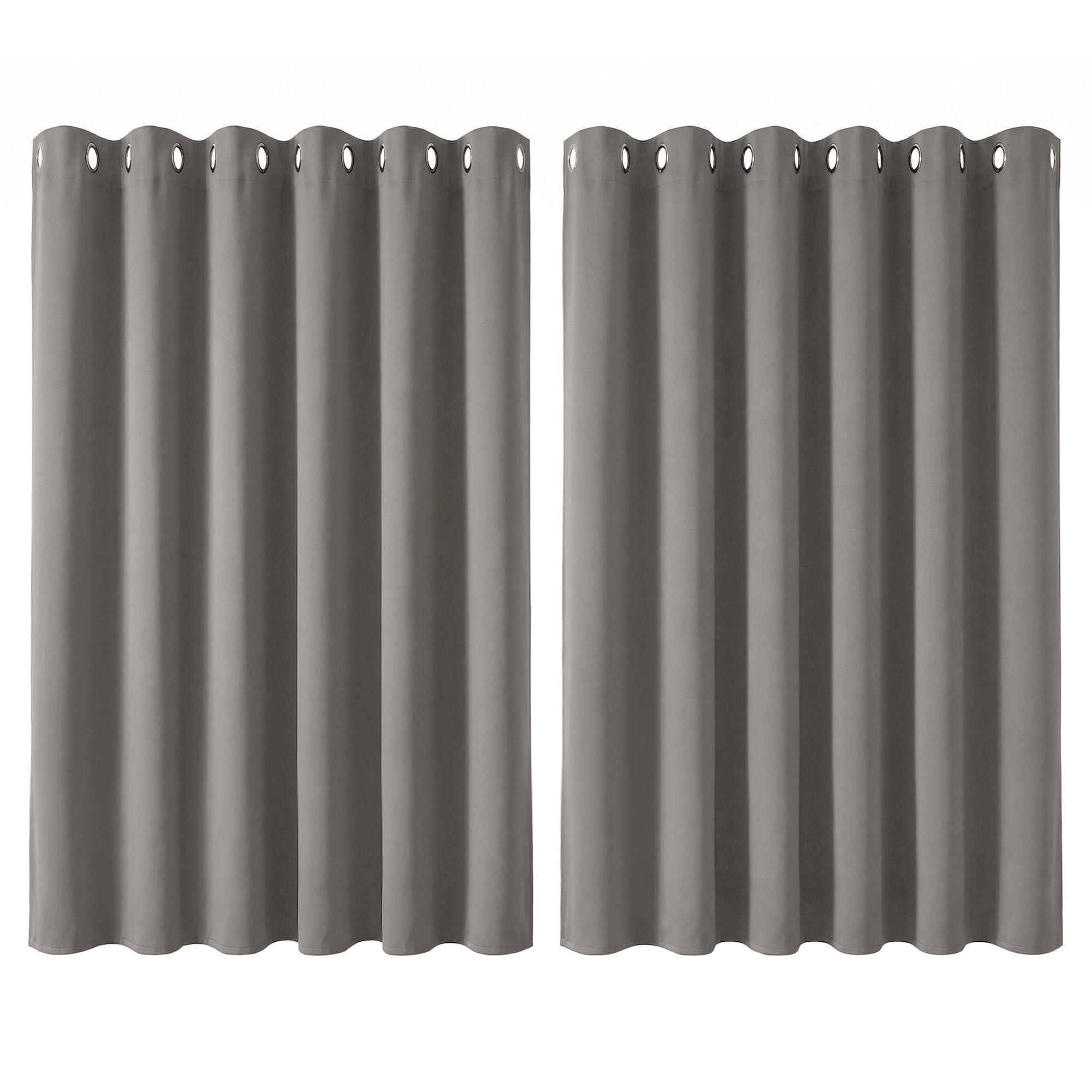 Deconovo Thermal Insulated Blackout Curtains, Pencil Pleated Eyelet Curtains,Room Darkening Soft Drapes for Bedroom, 90 x 54 Inch, Dove Grey, 2 Panels