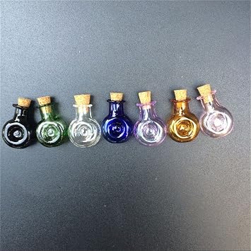 Mini Glass Flask Bottles XO Jars With Cork Little Bottles Wedding Christmas Gift Tiny Jars Vials Mix 7 Colors