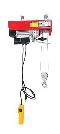 Vestil MINI-4 Steel Mini Cable Hoist Option 15-1/8 in. x 5-3/4 in. x 8-7/8 in. 400 Lb. Capacity Red