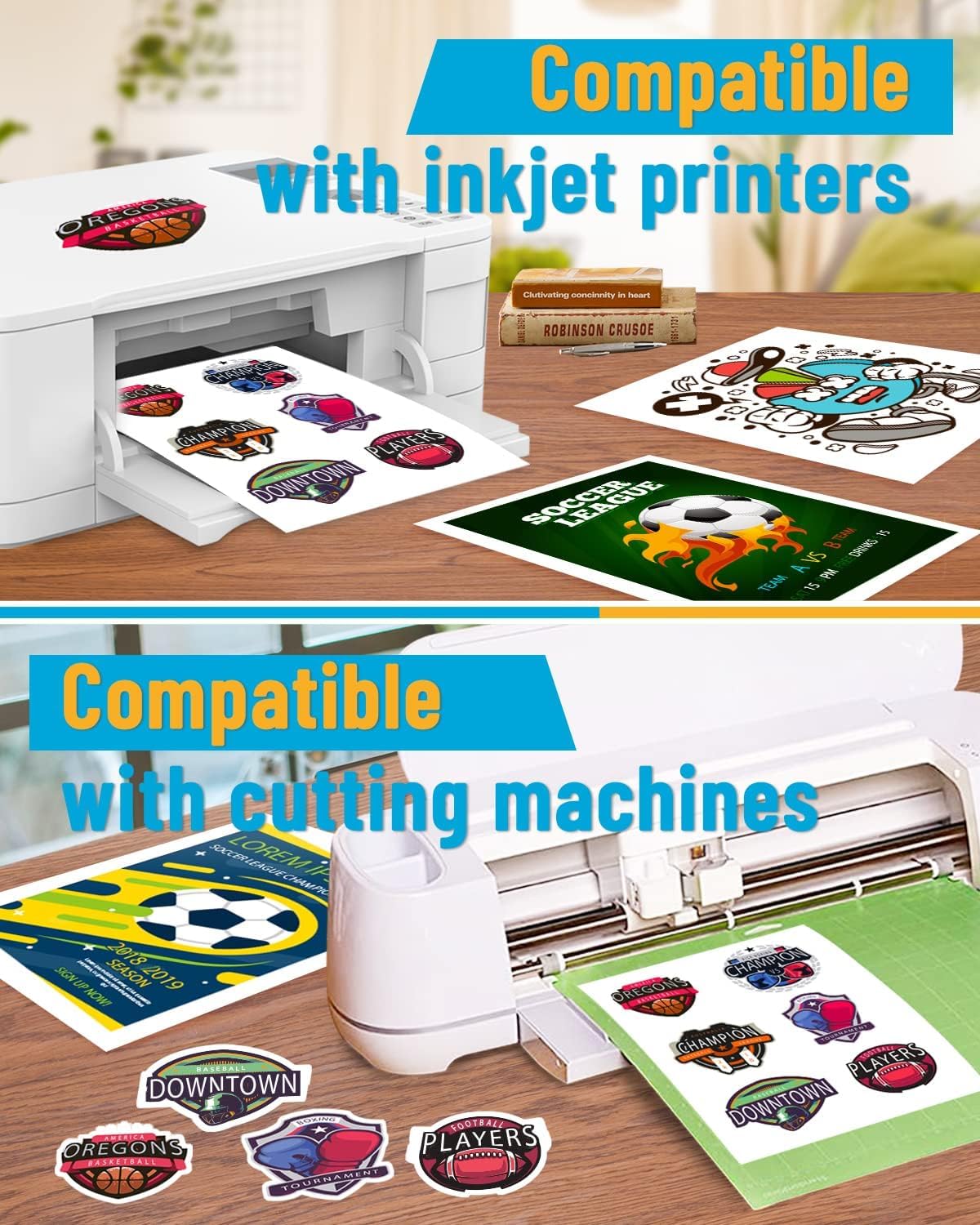 Colemoly Clear Printable Vinyl Sticker Paper for Inkjet Printer, 25 Sheets image 3