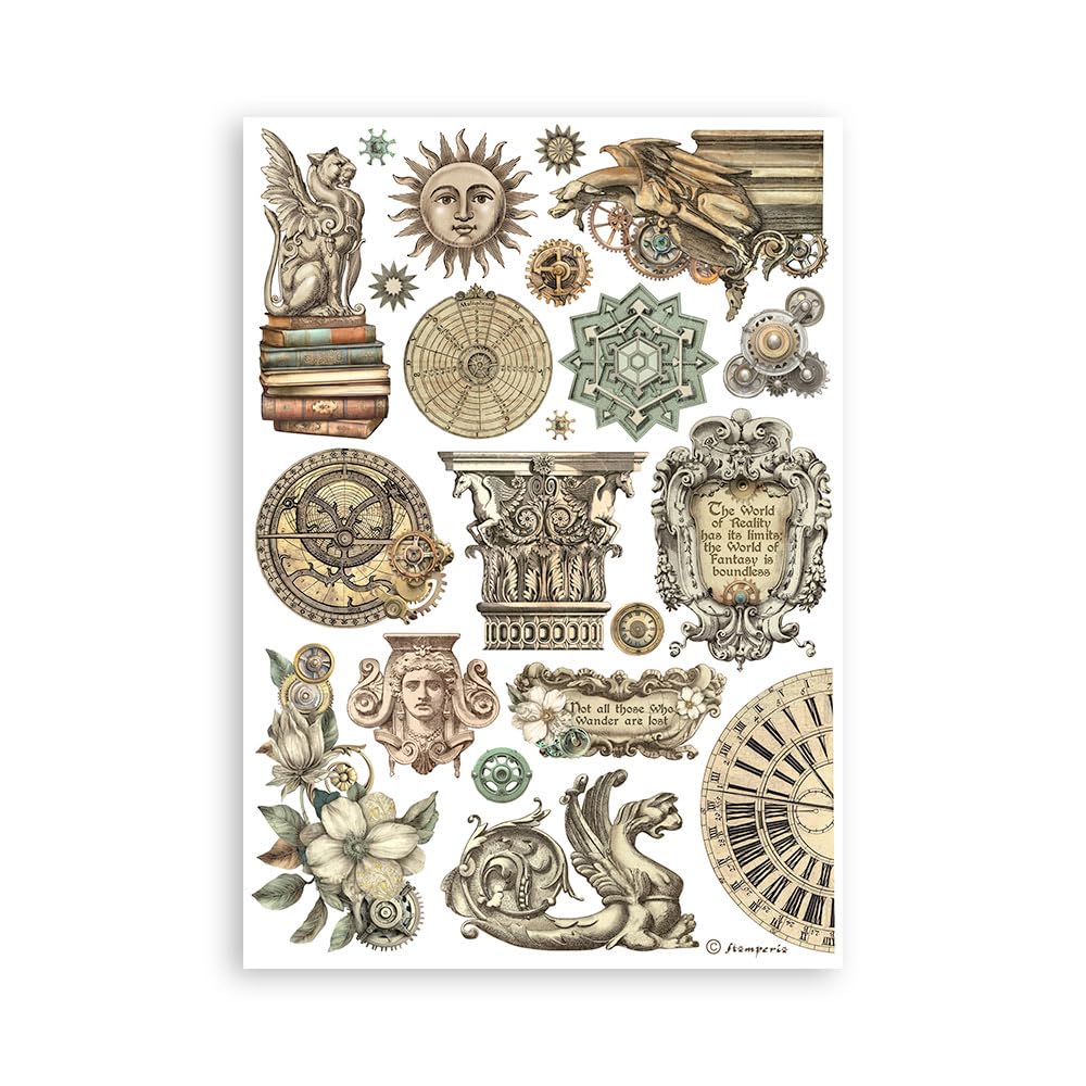 Stamperia International KFT Stamperia Washi Pad 8 arkuszy A5 Sir Vagabond w świecie fantasy, wielokolorowa, 15 x 20 cm