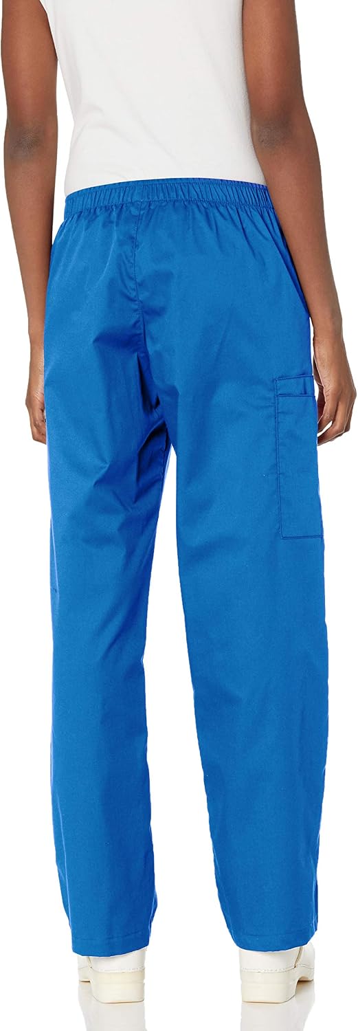 Wink WonderWORK Women's Pull-On Cargo Scrub Pant, Royal, S