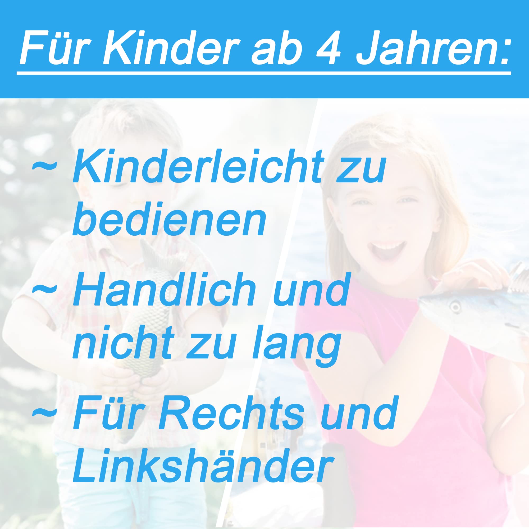 Angelset für Kinder [Fertig montiert & Angelrolle bespult] Teleskop-Angelrute 165 cm, Kinderangel sofort einsatzbereit, Angel Set komplett