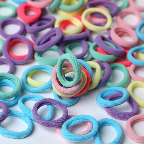 Miniatura 7 de WANBY Ligas para el cabello, mini bandas para el cabello coloridas sin costuras, suaves y elásticas, soportes para cola de caballo (coloridas, 200