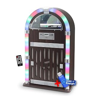 Chaîne HiFi Jubebox Retro 60W avec Tourne Disque Vinyle Bluetooth, CD, FM + télécommande+clé USB 32Go - Les Beatles, Paul McCartney, John Lennon, RIngo Starr, George Harrison