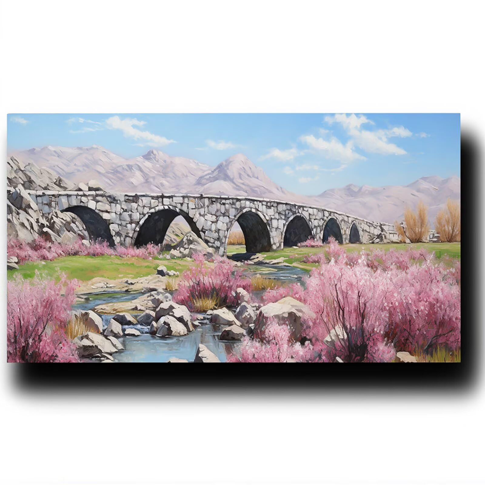 Pintar por Numeros Adultos Flor, Pintar por Numeros Niños Kit Manualidades Adultos Puente Cuadros para Pintar por Numeros Pintura Acrílico, Cuadros Decorativos Regalos Para Mujer 80X160cm 7w-7-B