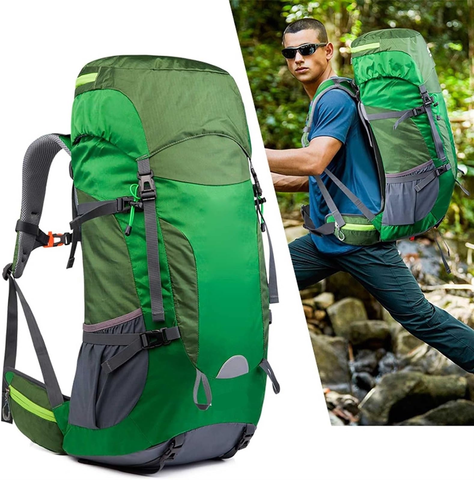 Plecak Turystyczny Plecak Trekkingowy Lekki Plecak Turystyczny O Pojemności 55 Litrów, Unisex, Wodoodporny, Wodoodporny, Podróżny Torba Alpinistyczna