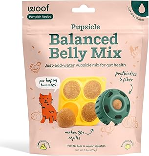 WOOF Dog Pupsicle Mix - Easy-to-Make DIY Pupsicle Refills - Tasty, Healthy Pupsicle Mix - Wholesome Ingredients - Long-Lasting Treats for Dogs - Balanced Belly Mix