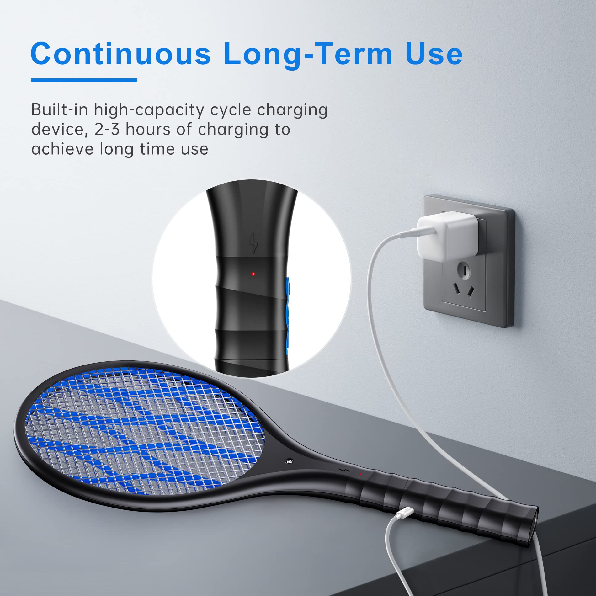 Buy JANMASH Bug Zapper Rechargeable Electric Fly Swatter with 4000V