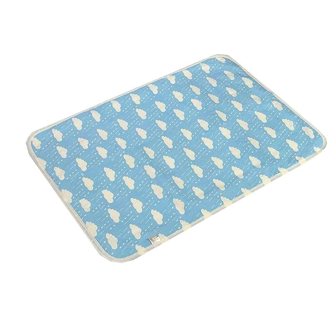 SYGA Baby 1 Piece Medium Waterproof Bed Protecter Dry Sheet,Washable Reusable Bed Protector_Blue Cloud