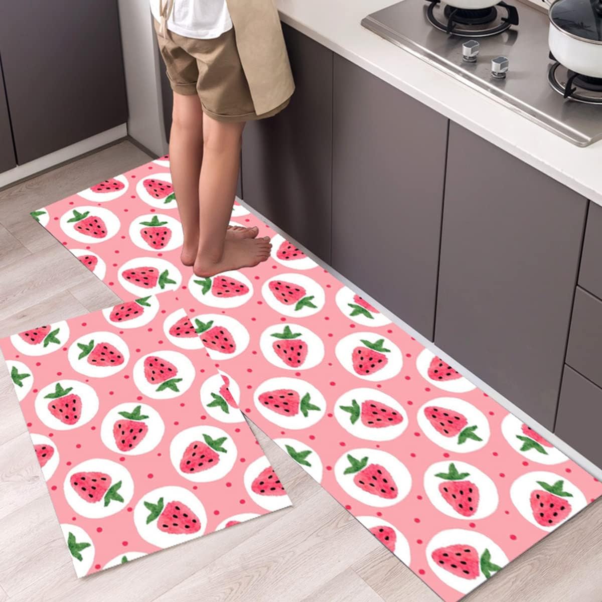 Door mat,Kitchen Mat Set, Set of 1 Waterproof Cushioned Soft Kitchen Rugs Non-Slip Rubber Back Floor Mats Oil Proof Doormat Bathroom Runner Area Rug Carpet16x24inch (Color : Dt 165, S