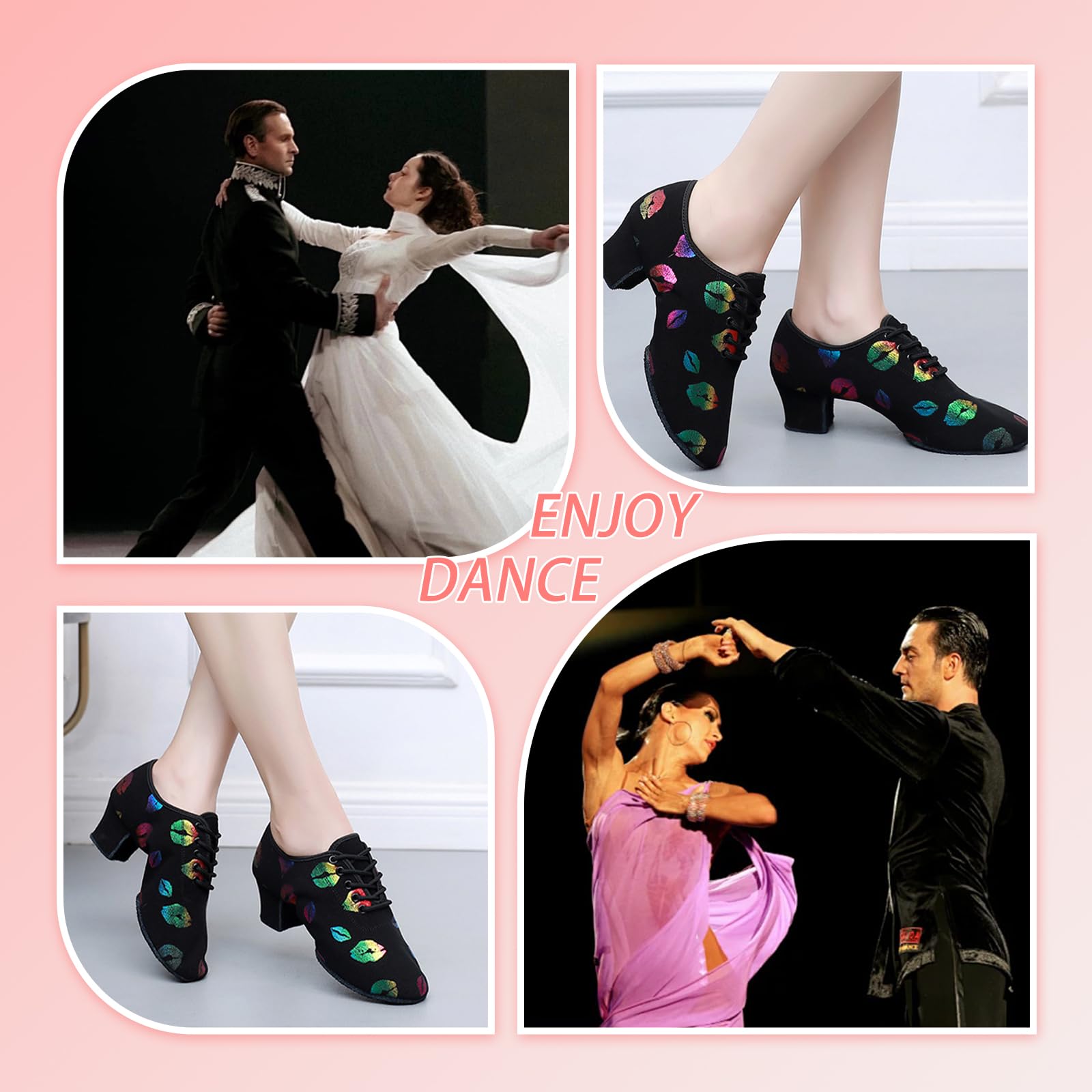 Inlefen Damskie buty do tańca latynoamerykańskiego dziewczyny Tango Sasha Jazz Taniec nowoczesne buty do tańca damskie buty do tańca 5 cm Oxford Cloth profesjonalne buty do tańca