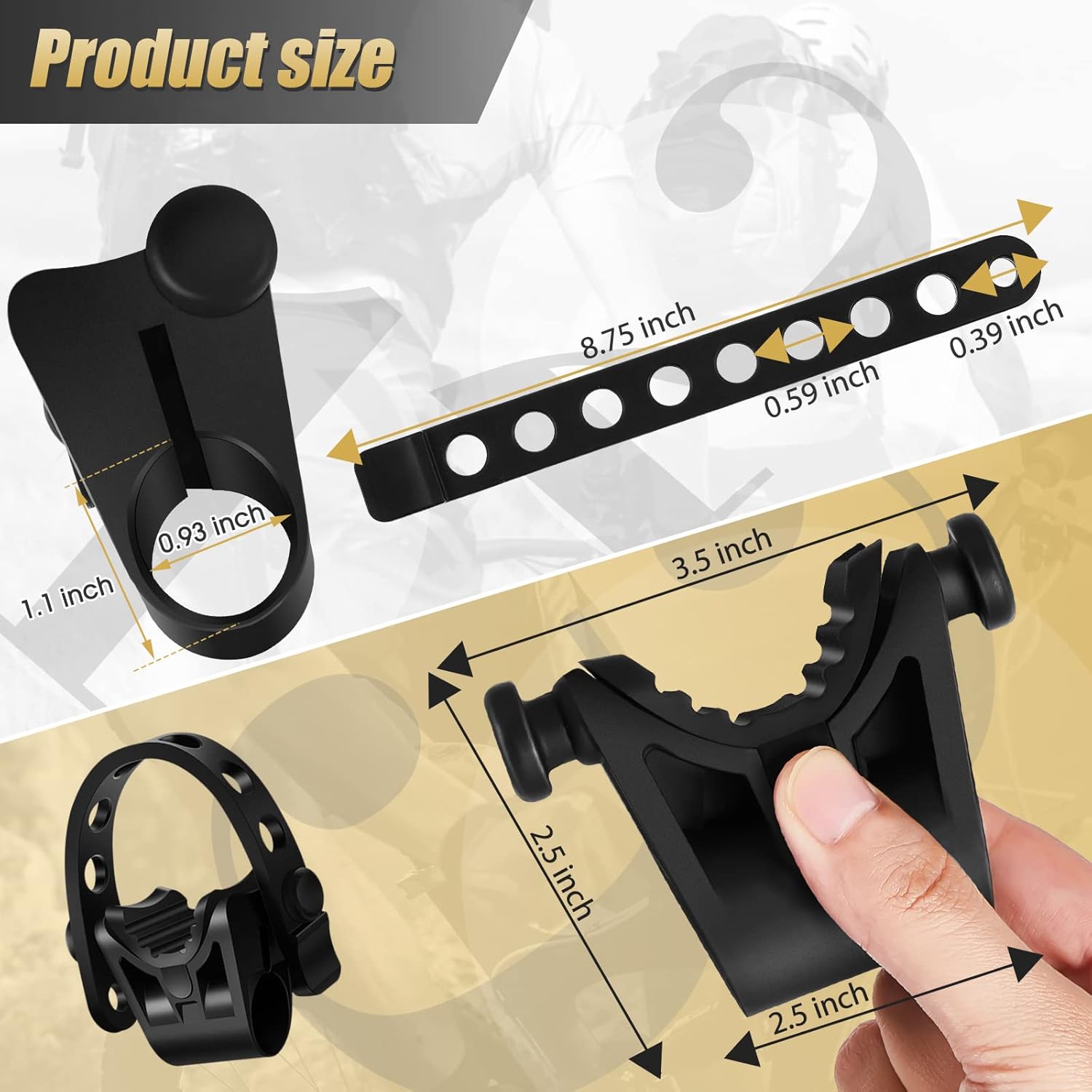 Fabbay 8 Sets Bike Rack Straps Replacement Bicycle Hitch Strap Cradle Car Rack Parts Bike Carrier Mount Rubber Strap for SUV Truck Minivan Hatchback Sedan Accessories (1 Inch Trailer Hitch)