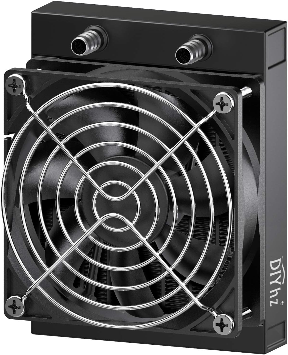 Water Cooling Computer Radiator, 12 Pipe Aluminum Heat Exchanger Liquid Cooling Radiator Heat Sink 120mm with Fan for CPU PC Laser Water Cool System DC12V Black