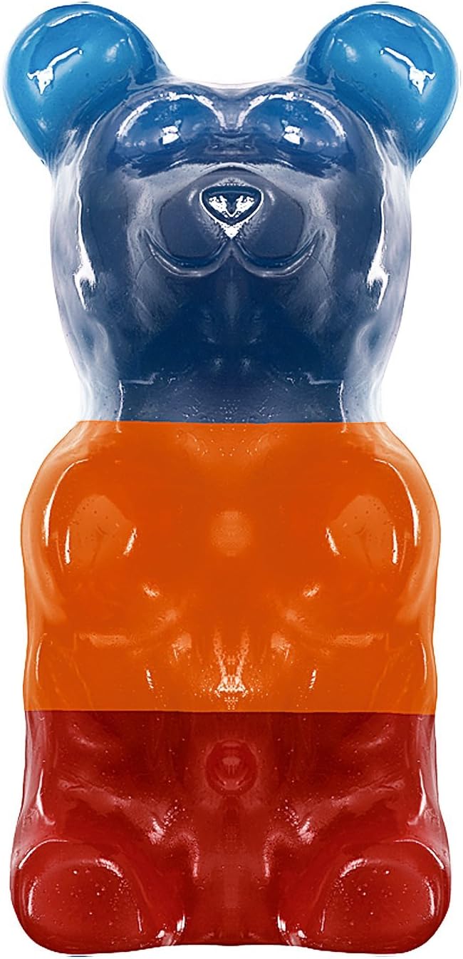 Giant 5LB Gummy Bear - Flavors Stripe (Blue Razz, Orange, Cherry Stripe)